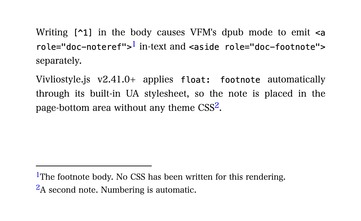 DPUB-ARIA footnotes auto-floated to the page-bottom area without any theme CSS