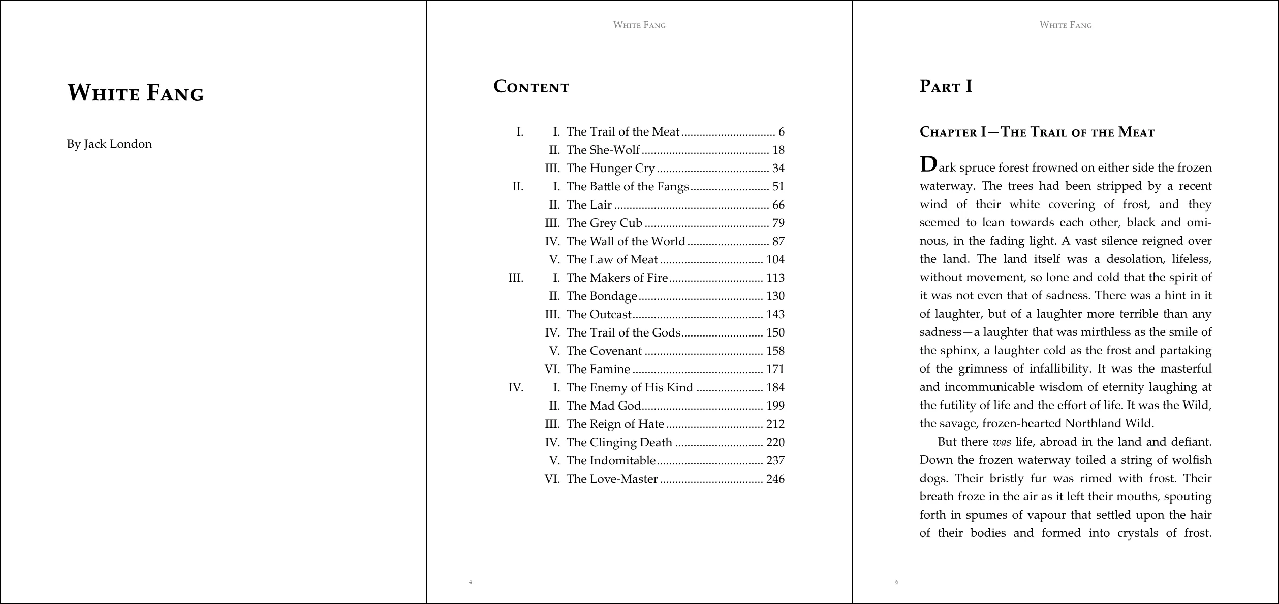 theme-gutenbergのサンプル画像。原稿は「White Fang」。